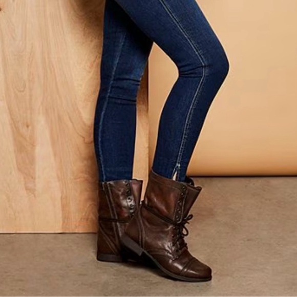 Steve Madden Shoes - Steve Madden Troopa Lace-up Combat Boots Brown 9